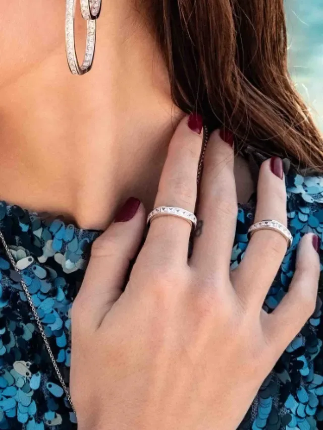 Tiffany & Co. Eternity Band Blue Silver Pavé-Set Square-Cut Stones Ring 3