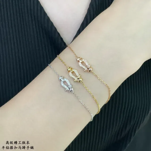Tiffany & Co. Gold Silver Pavé-Set Mariner's Clasp Delicate Chain Link Bracelet 9
