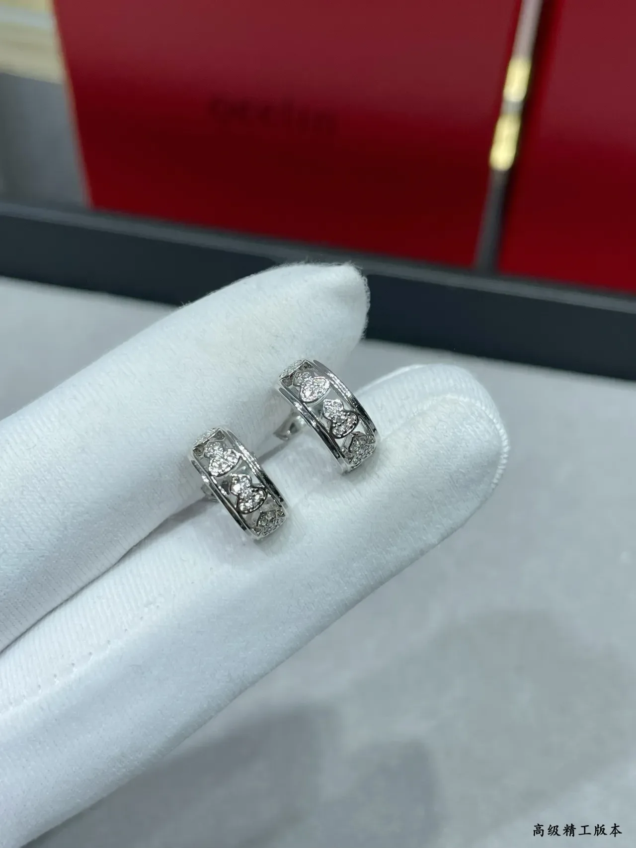 Tiffany & Co. HardWear Brincos aro Coração Pavé 7