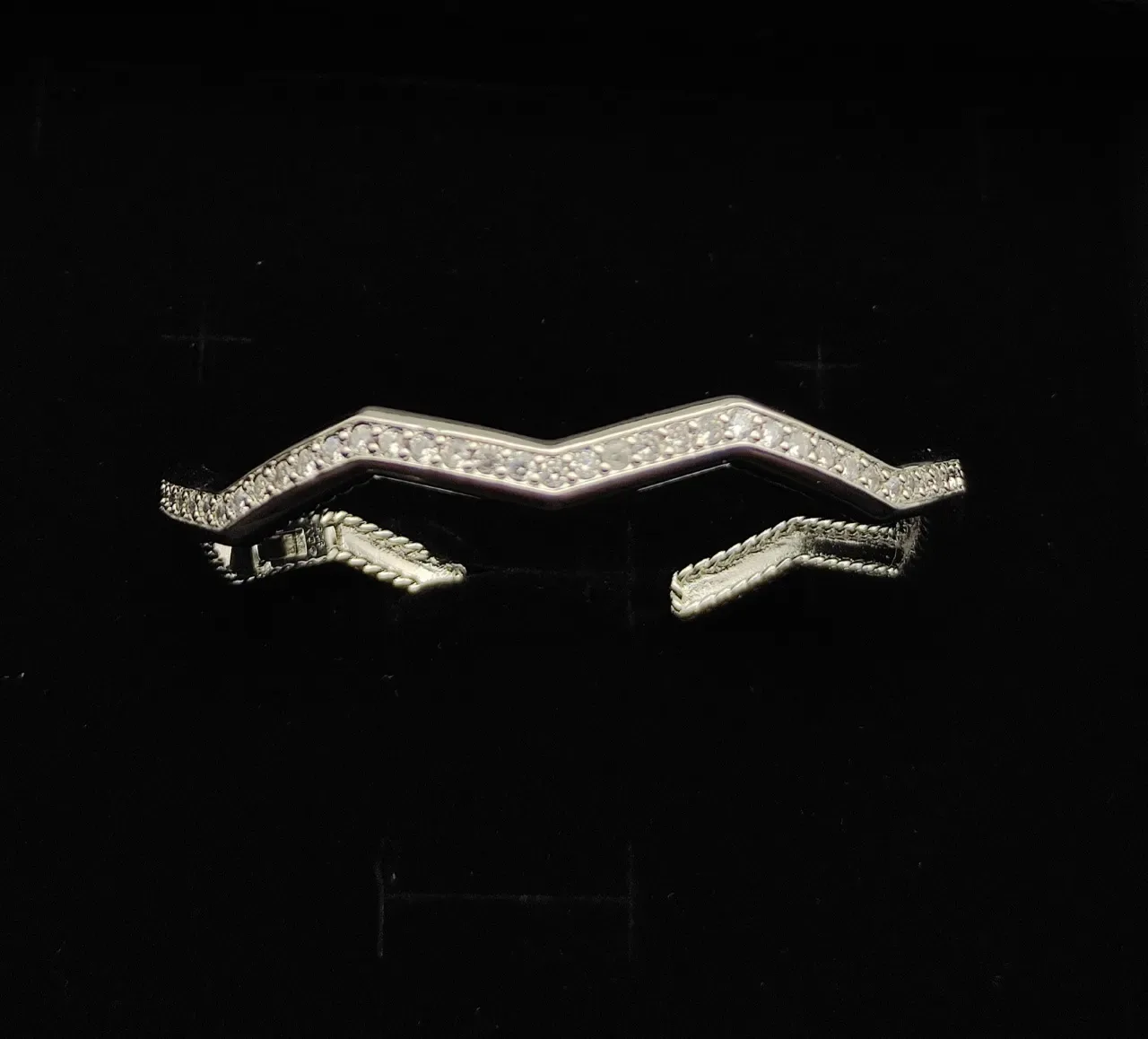 Tiffany & Co. HardWear Pavé Diamond Rope-Edge Open Cuff Bracelet 7