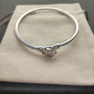 Tiffany & Co. HardWear Câble Tordu Pavé Fermoir Cœur Bracelet en argent