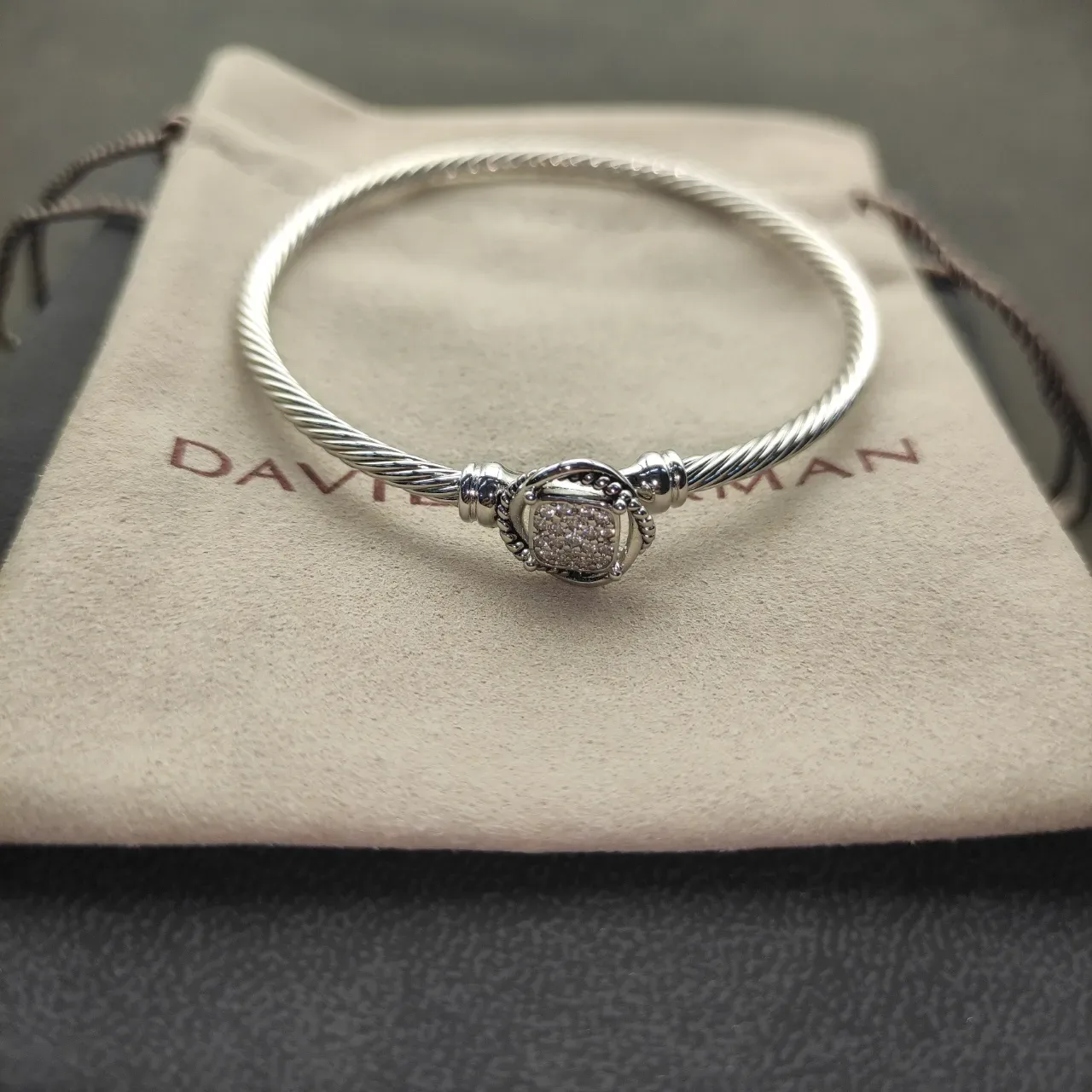 Tiffany & Co. HardWear Câble Tordu Pavé Fermoir Cœur Bracelet en argent 2