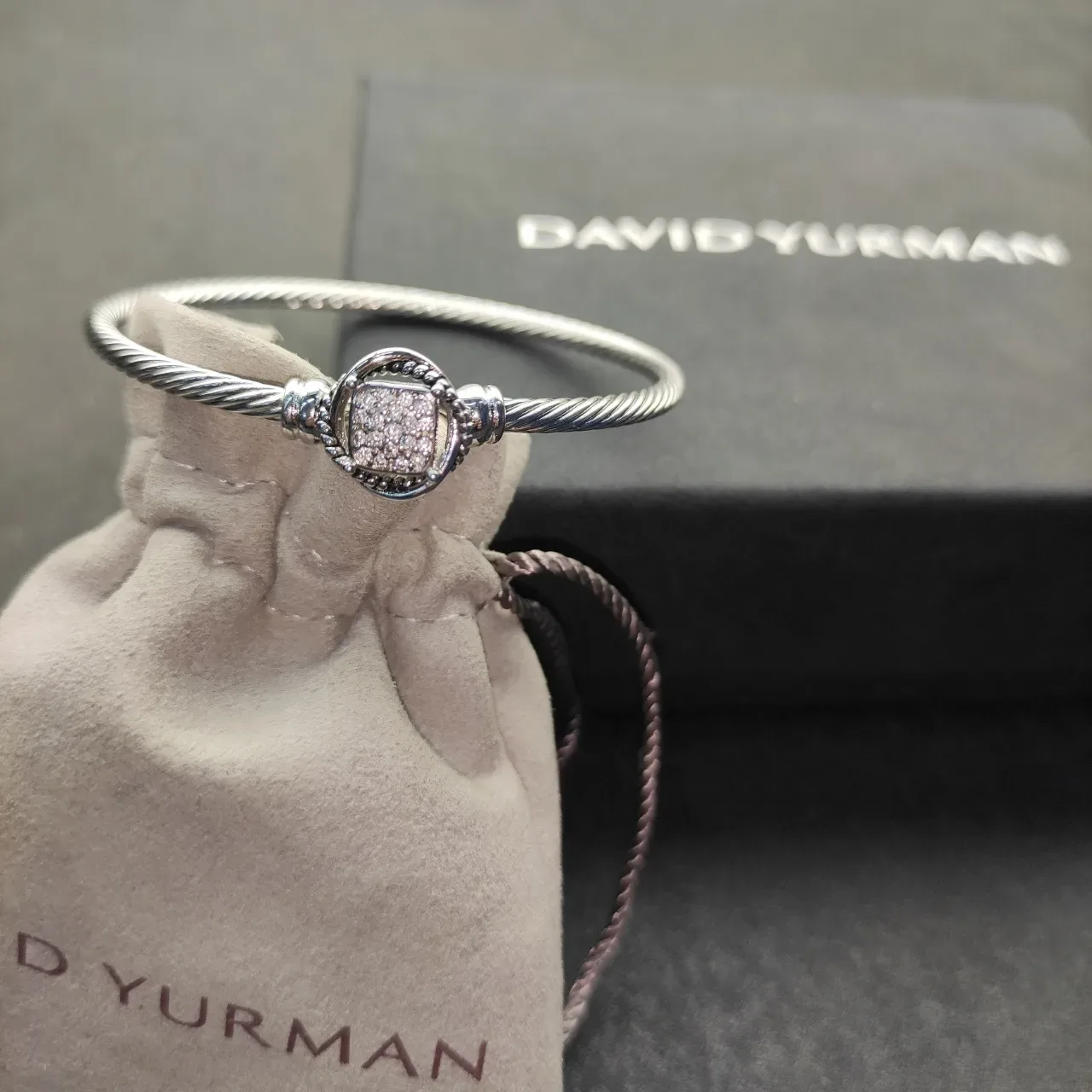 Tiffany & Co. HardWear Câble Tordu Pavé Fermoir Cœur Bracelet en argent 9
