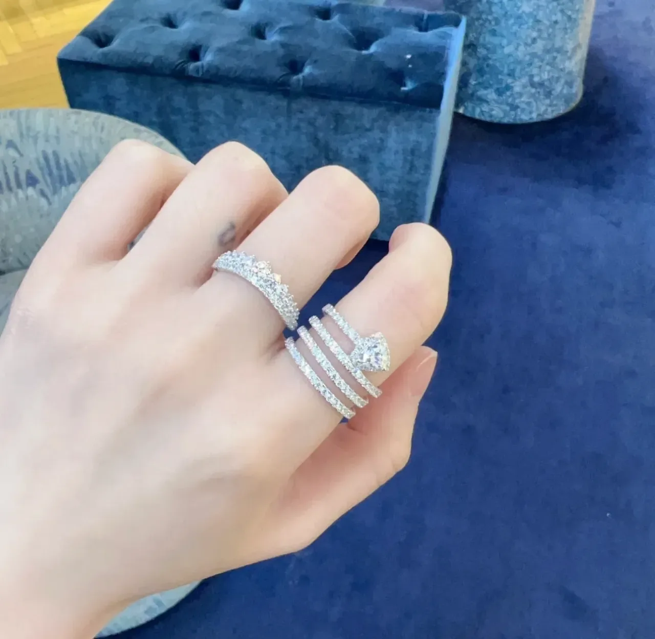 Tiffany & Co. Pavé-Set Multi-Row Diamond Ring 2