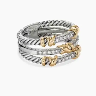 Tiffany & Co. Return to Tiffany Love Knot Bague de Diamant à Deux Tons Empilable