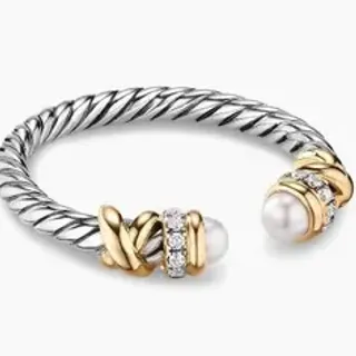 Tiffany & Co. Silver Gold Twisted Cable Dual-Tone Metal Bracelet
