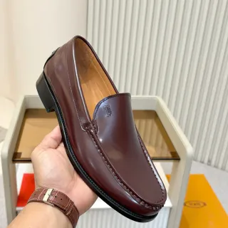 Tod's Gommino Loafer Burgundy Leather Moc-Toe Loafers