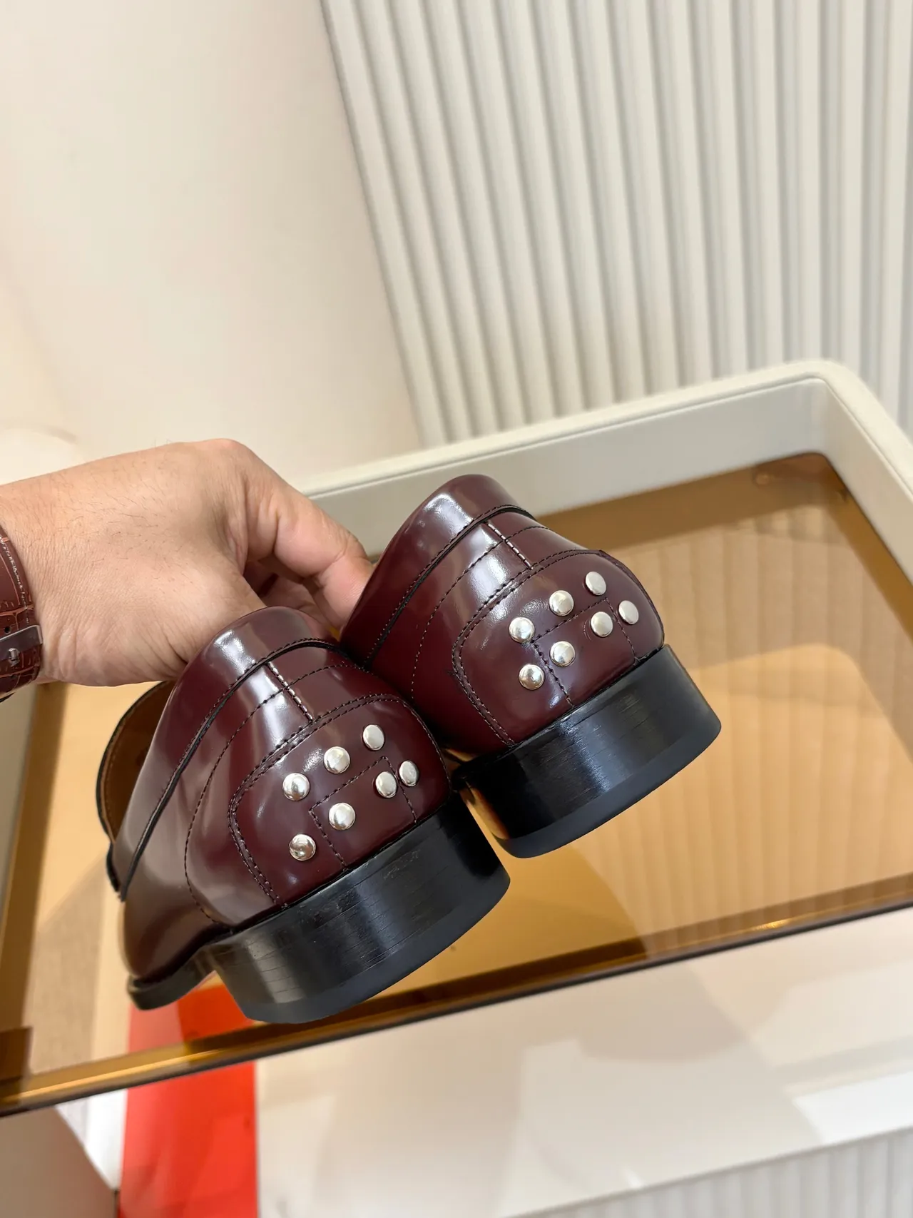 Tod's Gommino Loafer cuir bordeaux Moc-Toe 3
