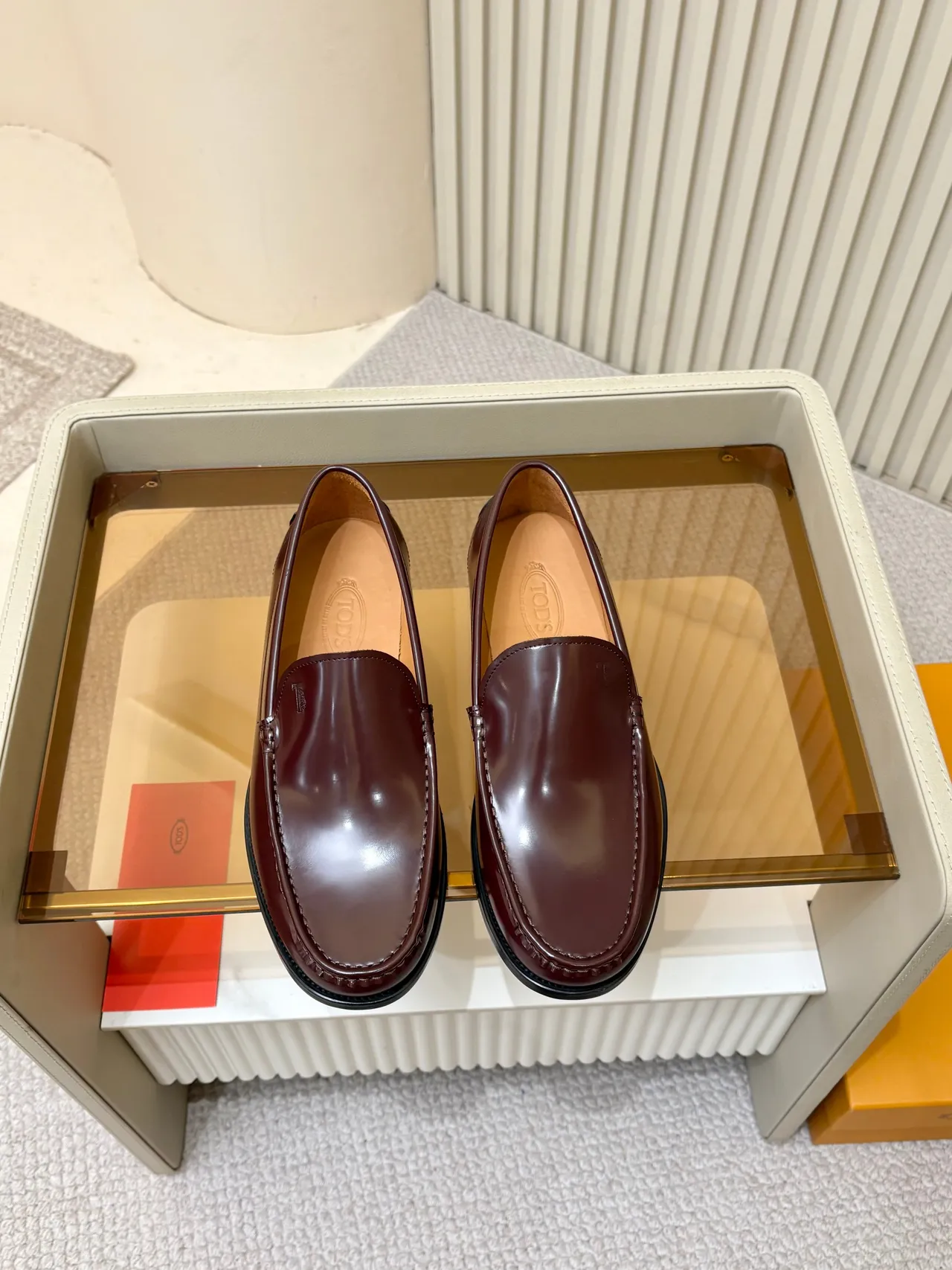 Tod's Gommino Loafer cuir bordeaux Moc-Toe 5