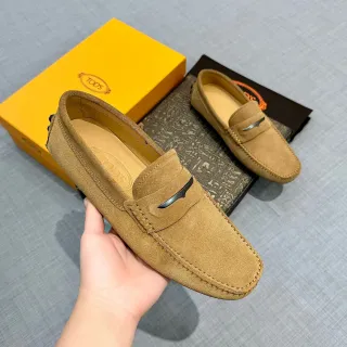 Tod's Gommino Loafer Tan Suede Penny Strap Loafers