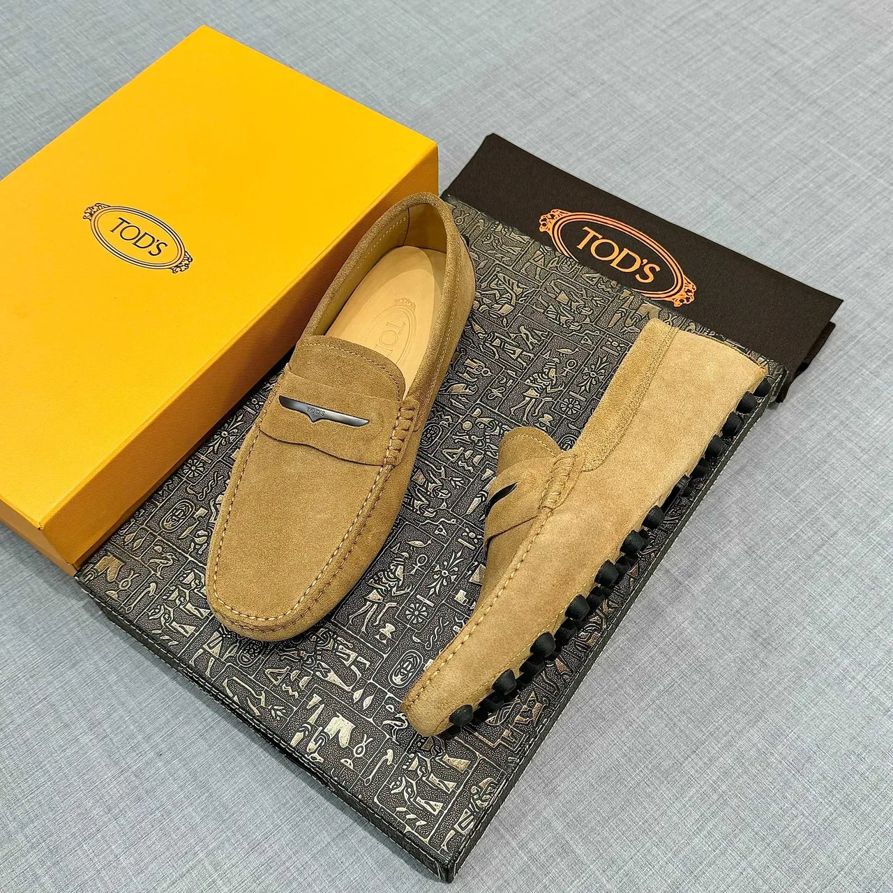 Tod's Gommino Loafer Tan Suede Penny Strap Loafers 5