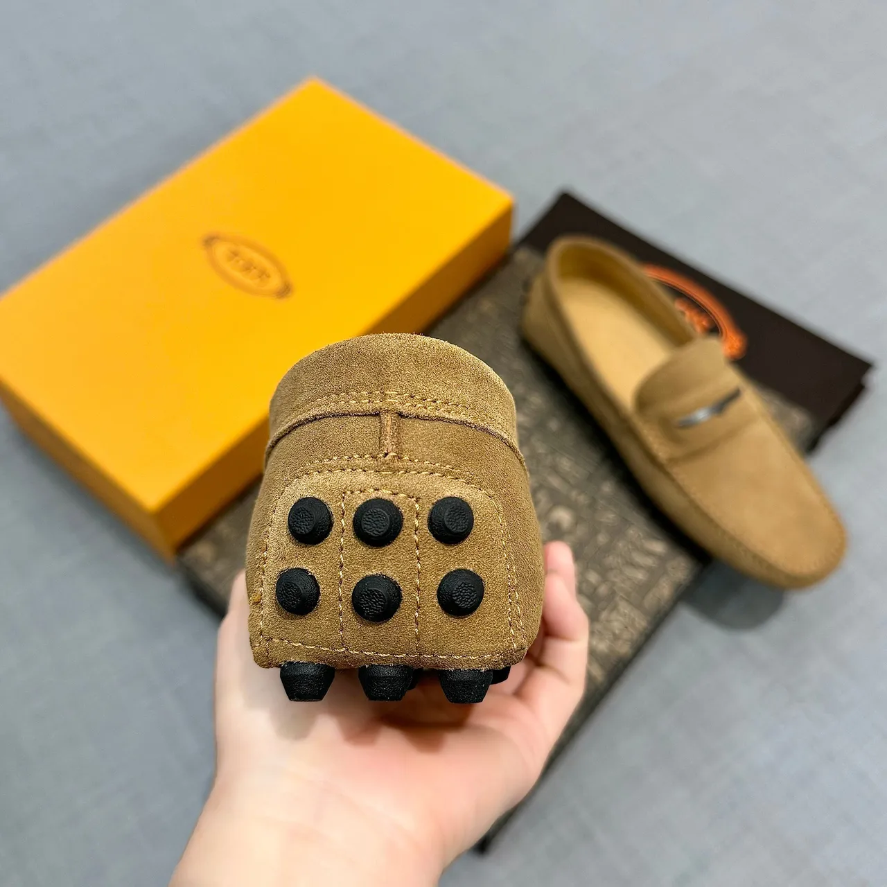 Tod's Gommino Loafer Tan Suede Penny Strap Loafers 2