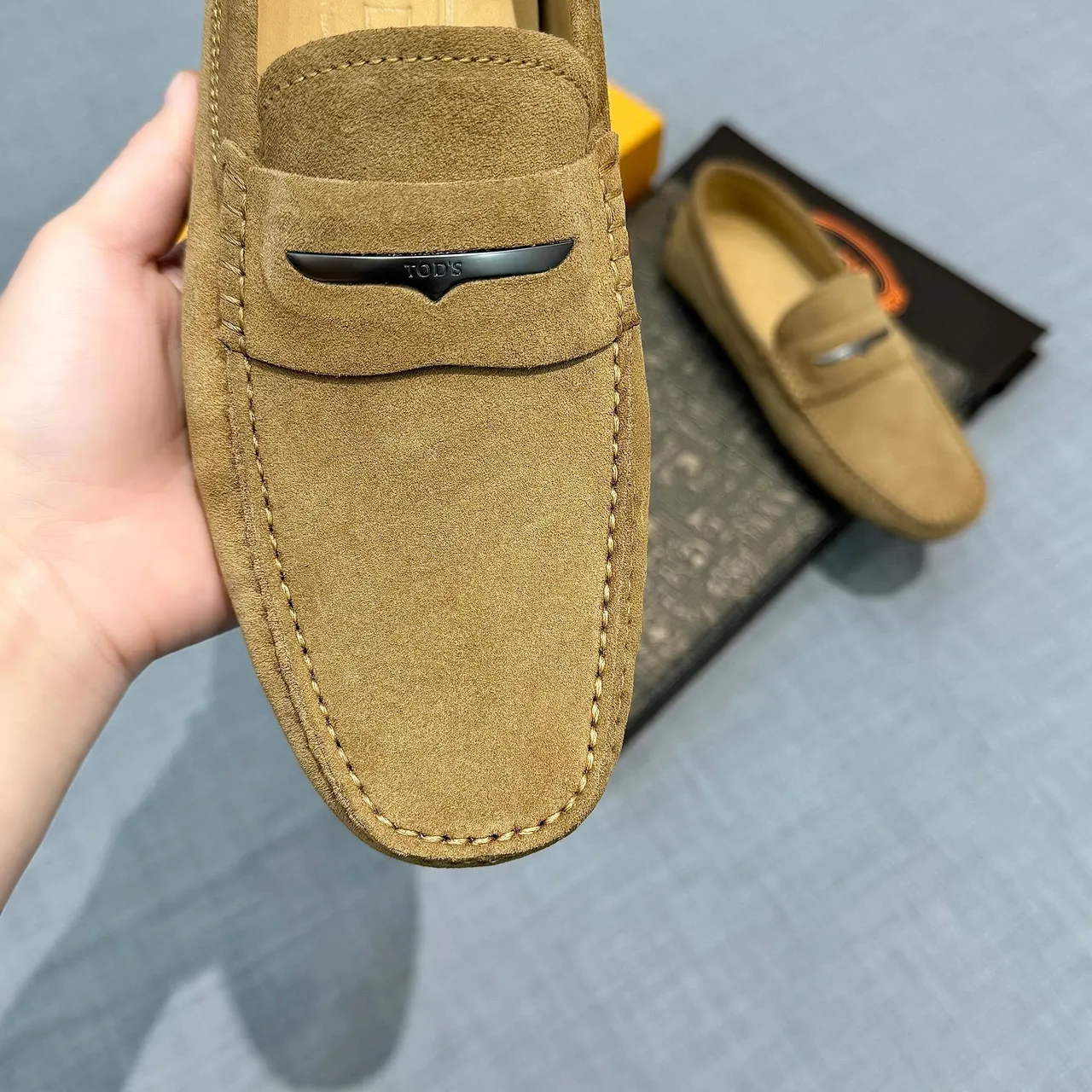 Tod's Gommino Loafer Tan Suede Penny Strap Loafers 3