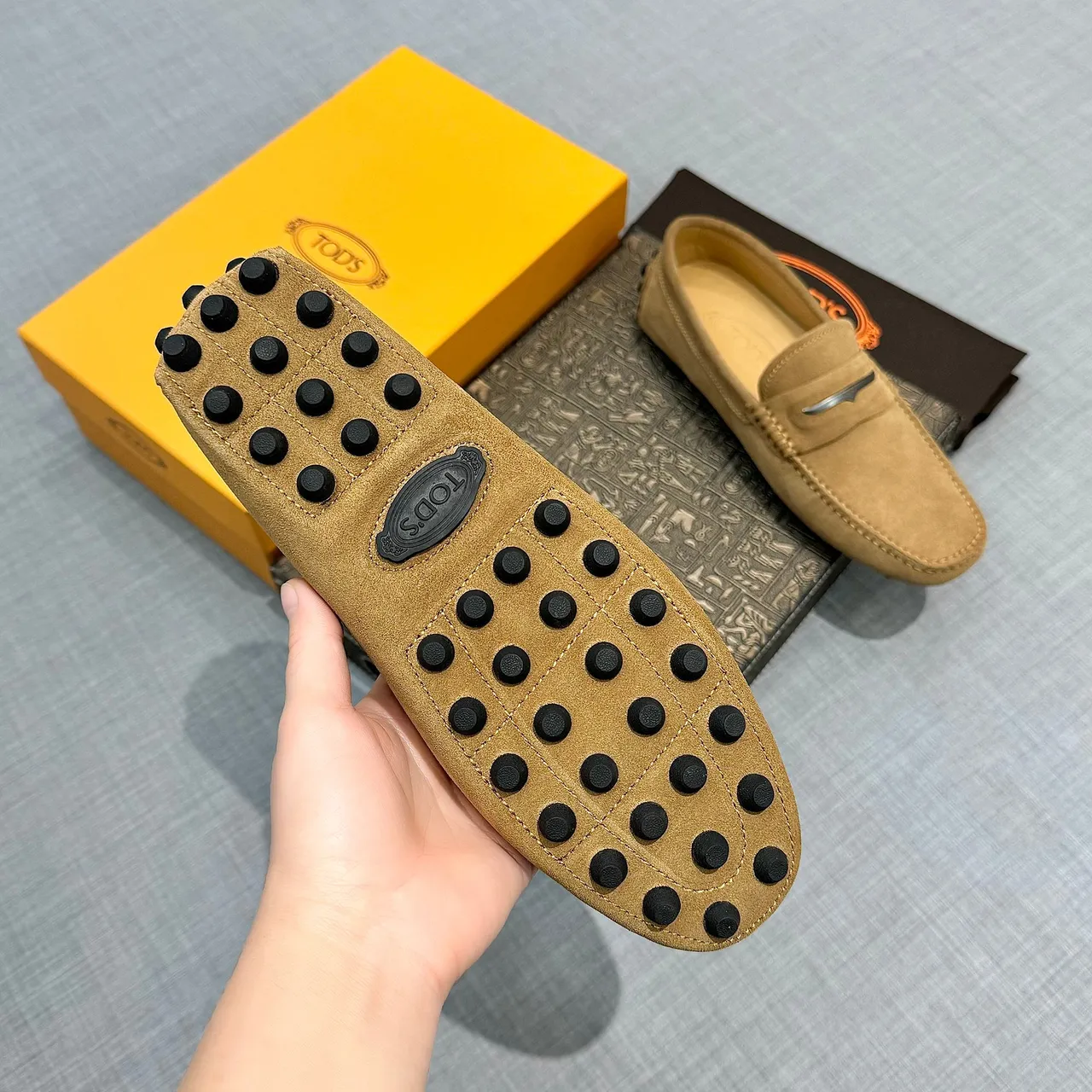 Tod's Gommino Loafer Tan Suede Penny Strap Loafers 4