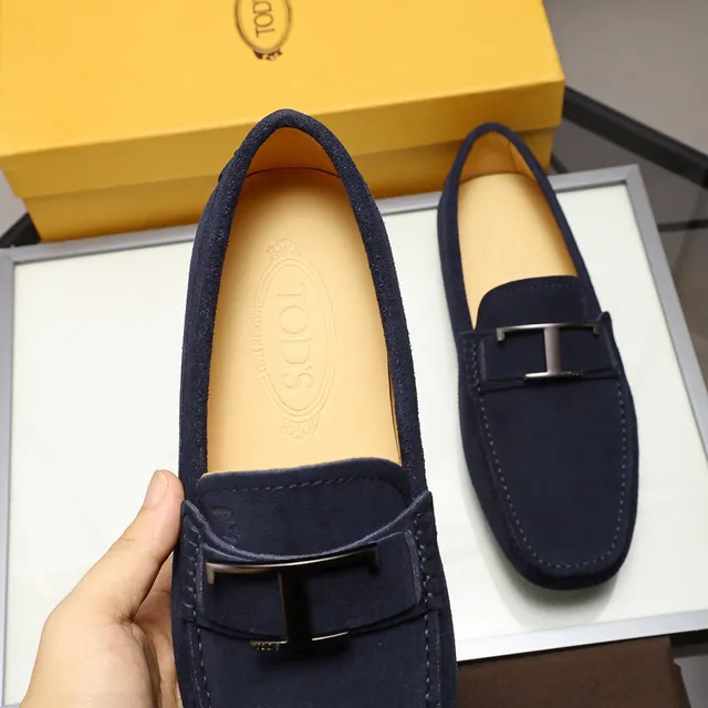 Tod's H-Buckle loafers daim bleu marine hommes loafers 4