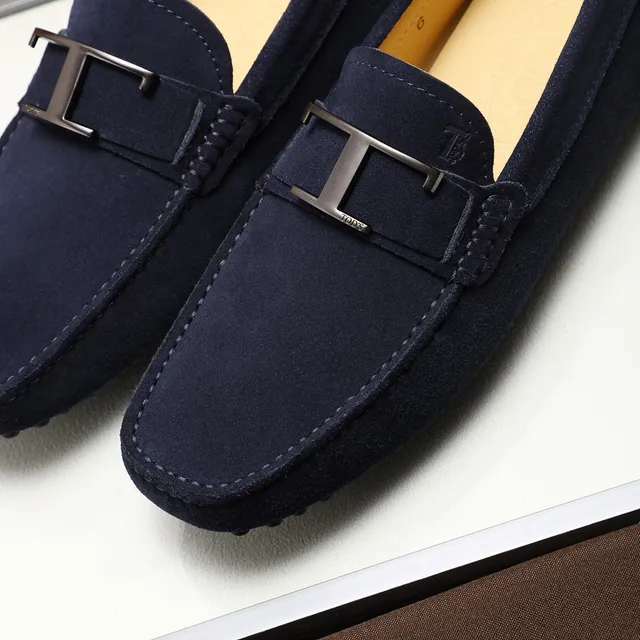 Tod's H-Buckle loafers daim bleu marine hommes loafers 5