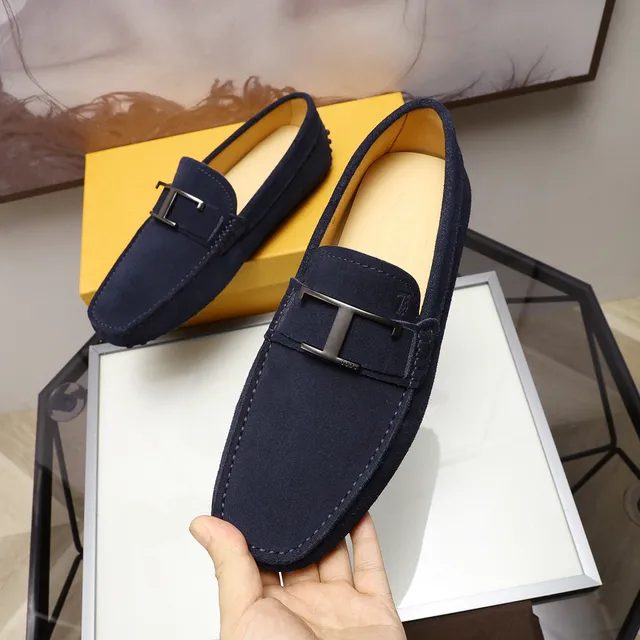 Tod's H-Buckle loafers daim bleu marine hommes loafers 6