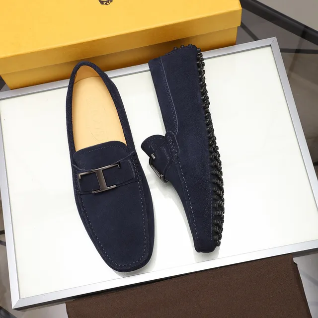 Tod's H-Buckle loafers daim bleu marine hommes loafers 7