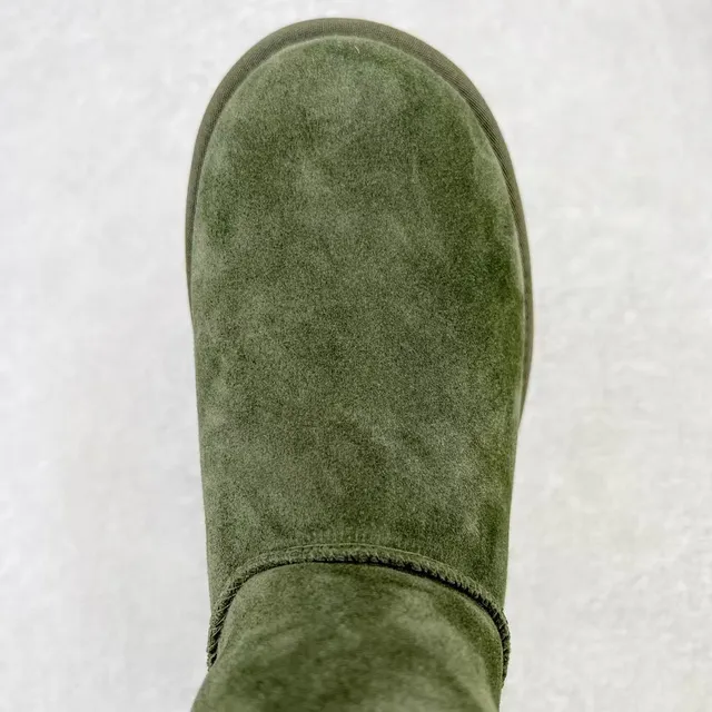 UGG Army Green Black Suede Upper Platform Sole Snow Boots 4