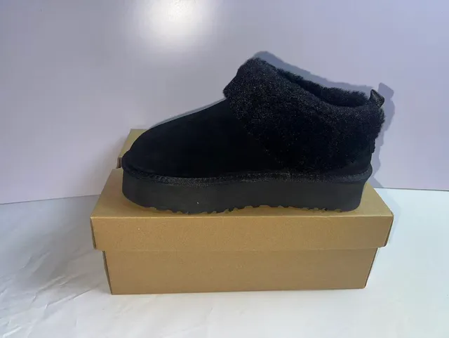 UGG Black Slip-On Shearling-Lined Snow Boots 4