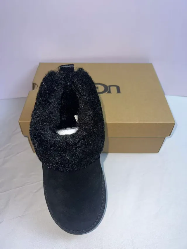 UGG Black Slip-On Shearling-Lined Snow Boots 5