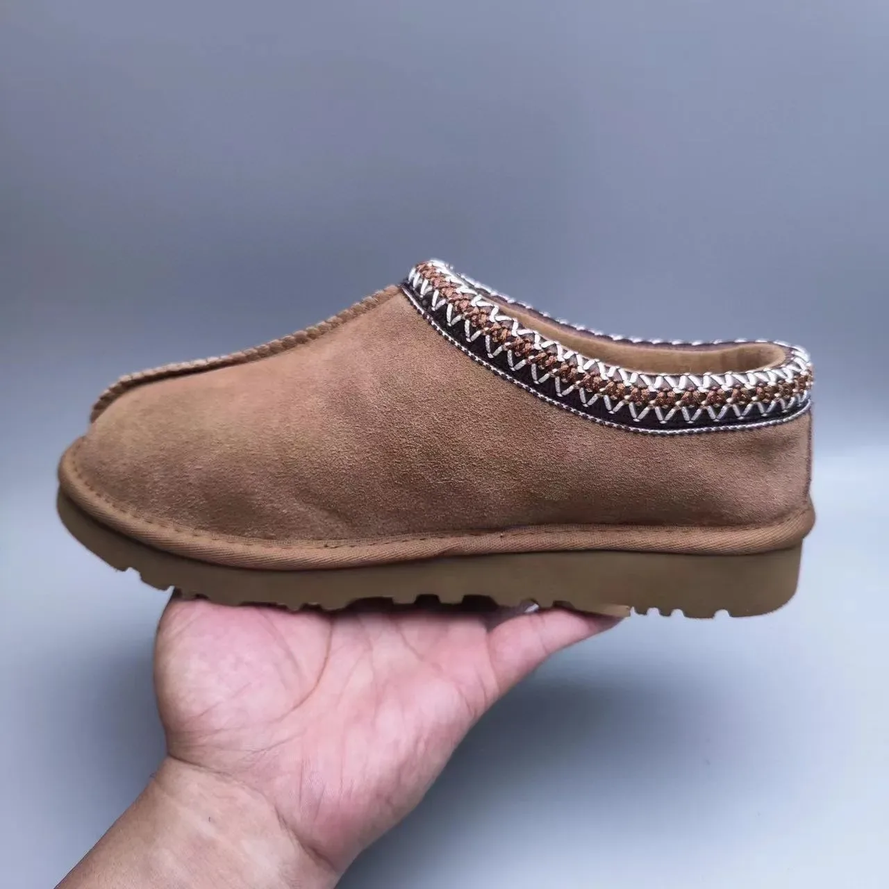 UGG Brown Beige Suede Upper Braided Trim Casual Shoes 3
