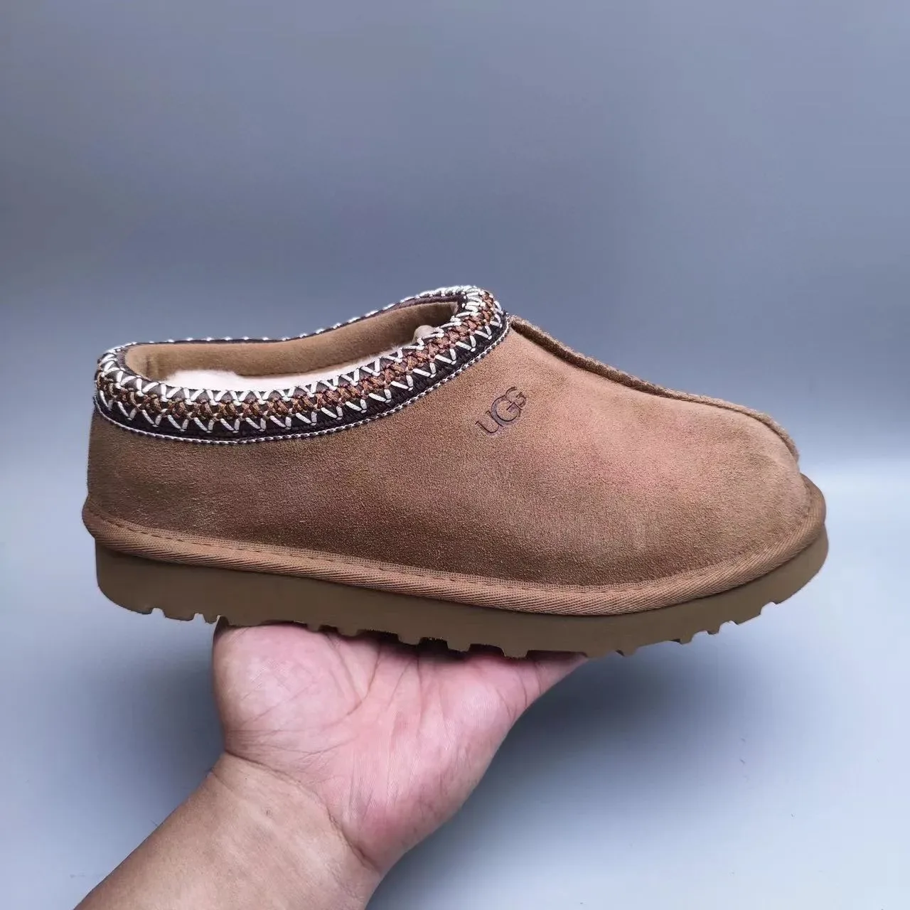 UGG Brown Beige Suede Upper Braided Trim Casual Shoes 4