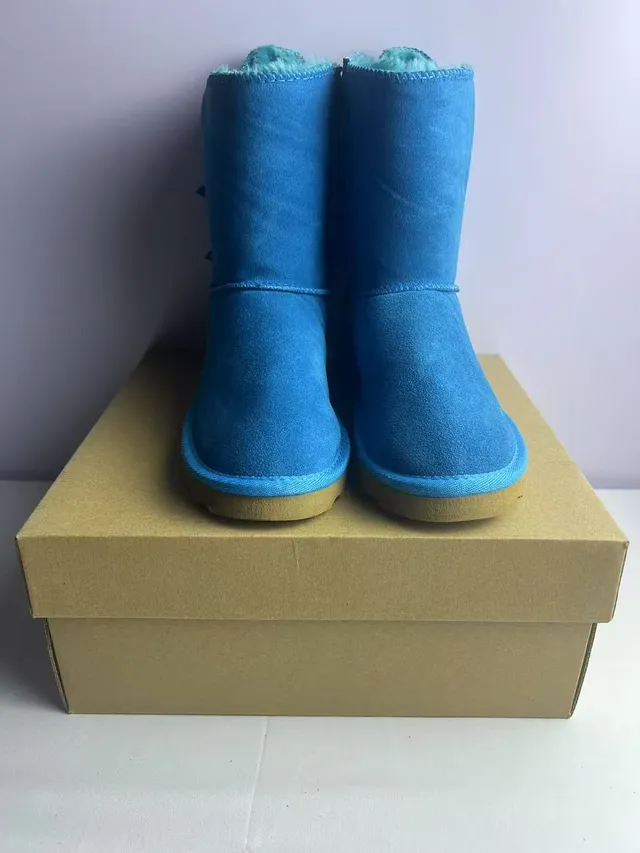 UGG Brown Pink Suede Upper Shearling-Lined Cuff Snow Boots 2