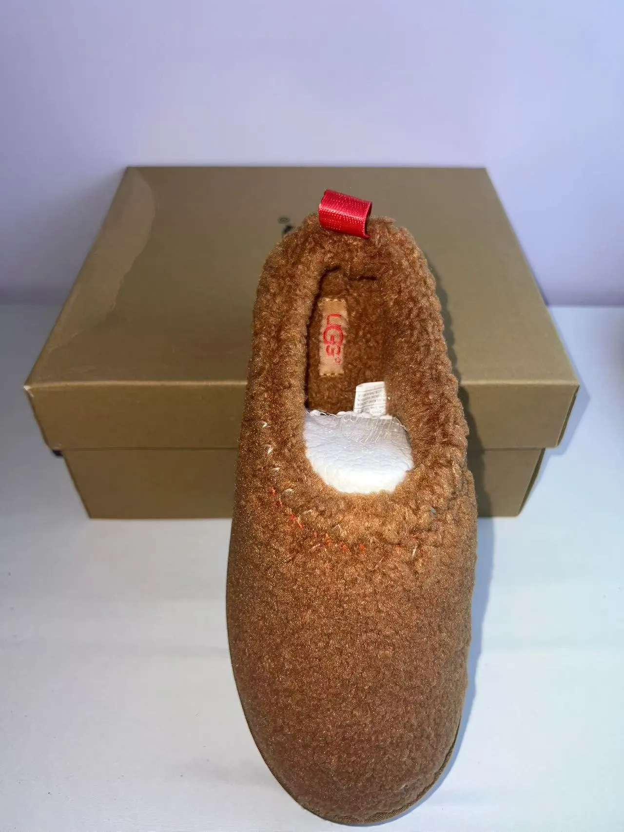 UGG Brown Red Shearling Upper Exposed Contrast Stitching Casual Shoes 5