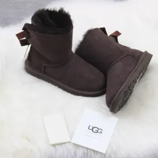 UGG Classic Brown Black Suede Upper Shearling Lining Ankle Boots