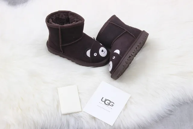 UGG Classic Mini Bear Face Brown Snow Boots 4