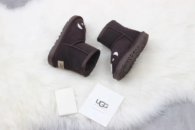UGG Classic Mini Bear Face Brown Snow Boots 6