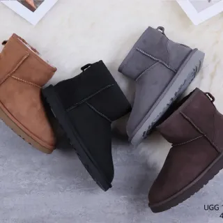 UGG Classic Mini Suede Shearling-Lined Snow Boots