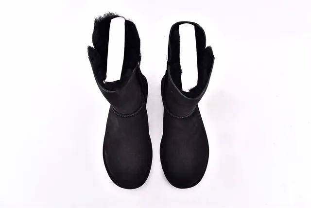 UGG Classic Short Black Shearling-Lined Ankle Boots 3