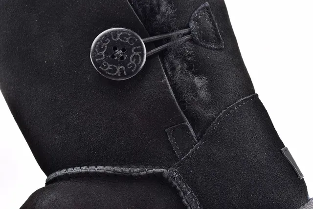 UGG Classic Short Black Shearling-Lined Ankle Boots 4