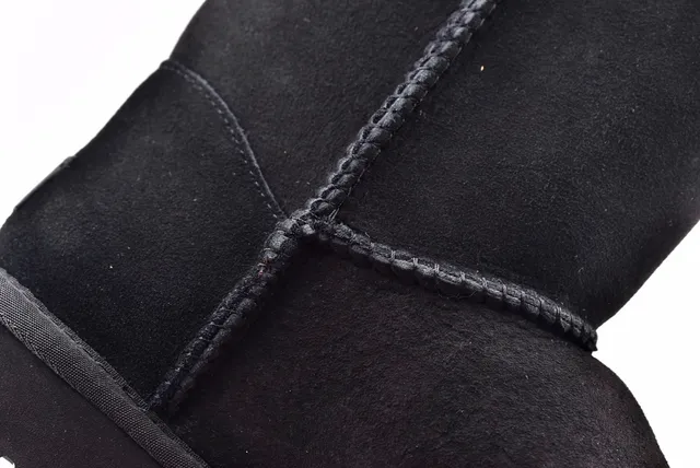 UGG Classic Short Black Shearling-Lined Ankle Boots 6