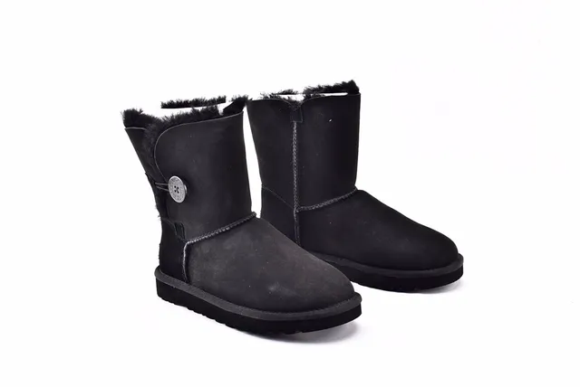 UGG Classic Short Black Shearling-Lined Ankle Boots 9