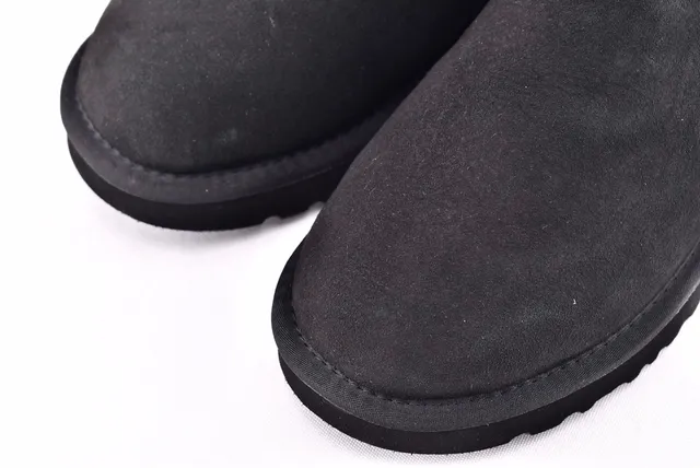 UGG Classic Short Black Shearling-Lined Ankle Boots 10