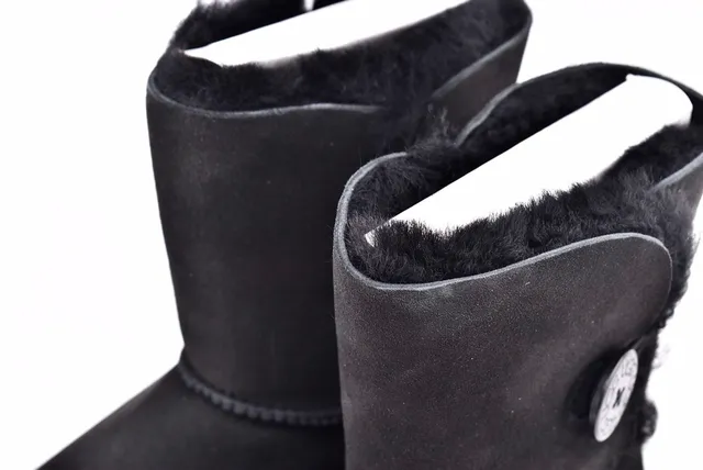 UGG Classic Short Black Shearling-Lined Ankle Boots 11