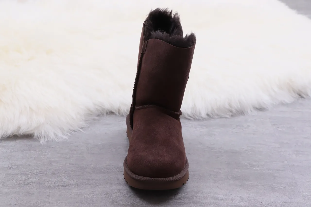 UGG Classic Short Brown Suede Shearling-Lined Snow Boots 5