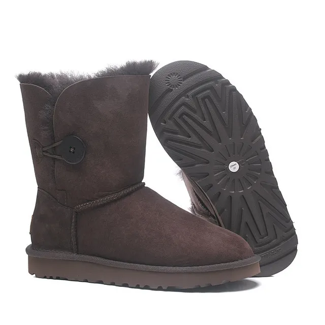 UGG Classic Short Brown Suede Shearling-Lined Snow Boots 12