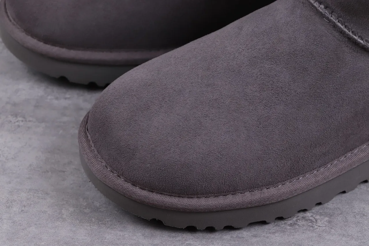 UGG Classic Short Charcoal Gray Shearling-Lined Snow Boots 4