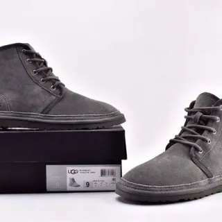 UGG Harkley Gray Suede Lace-Up Ankle Boots