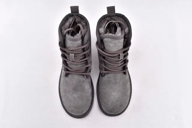 UGG Harkley Gray Suede Lace-Up Ankle Boots 3