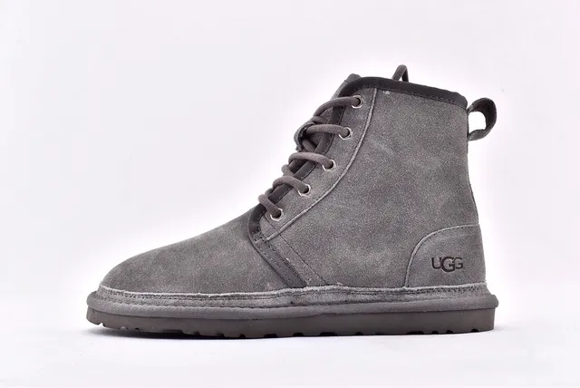 UGG Harkley Gray Suede Lace-Up Ankle Boots 8