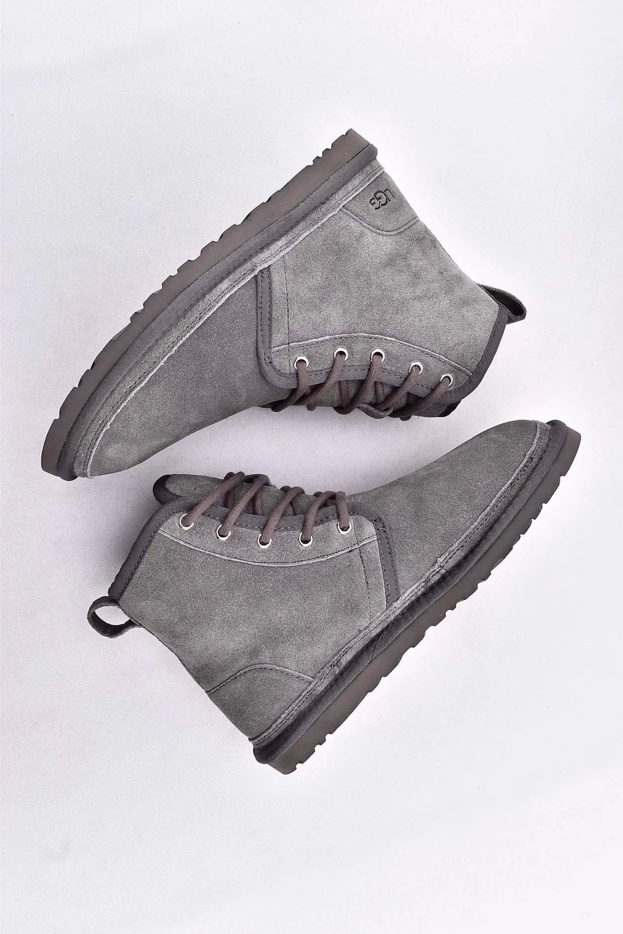 UGG Harkley Gray Suede Lace-Up Ankle Boots 12