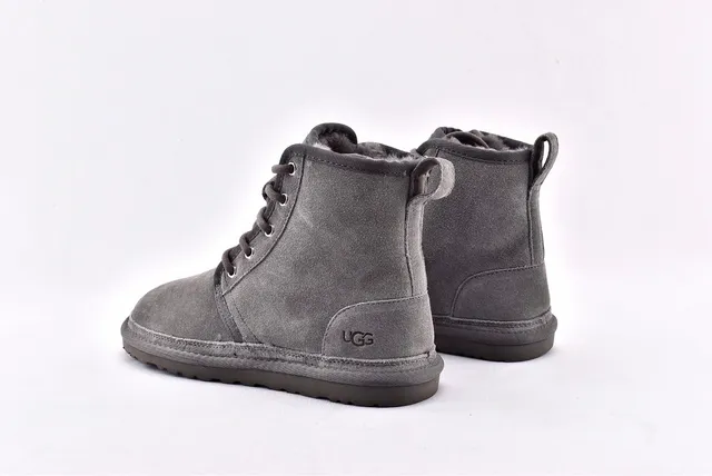 UGG Harkley Gray Suede Lace-Up Ankle Boots 14