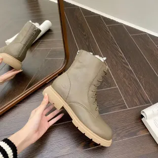 UGG Lace-Up Shearling-Lined Olive Ankle Boot