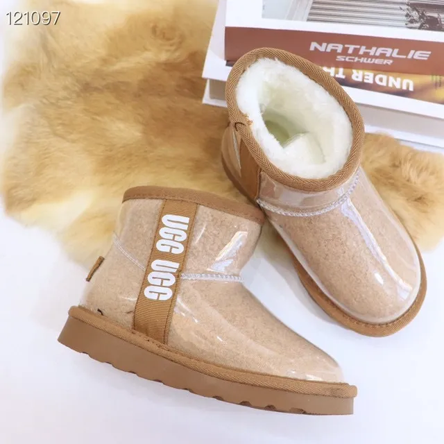 UGG Multicolor Translucent Jelly Upper Shearling-Lined Cuff Snow Boots 11