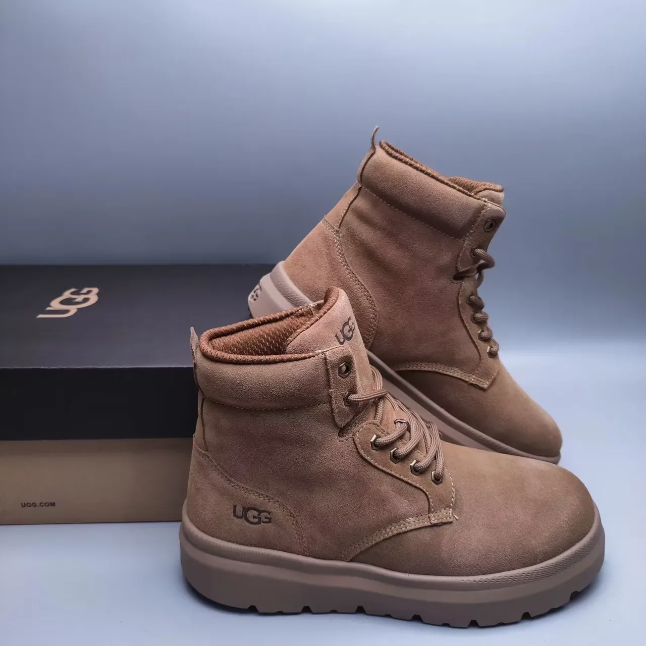 UGG Suede Lace-Up Tan Work Boot 6